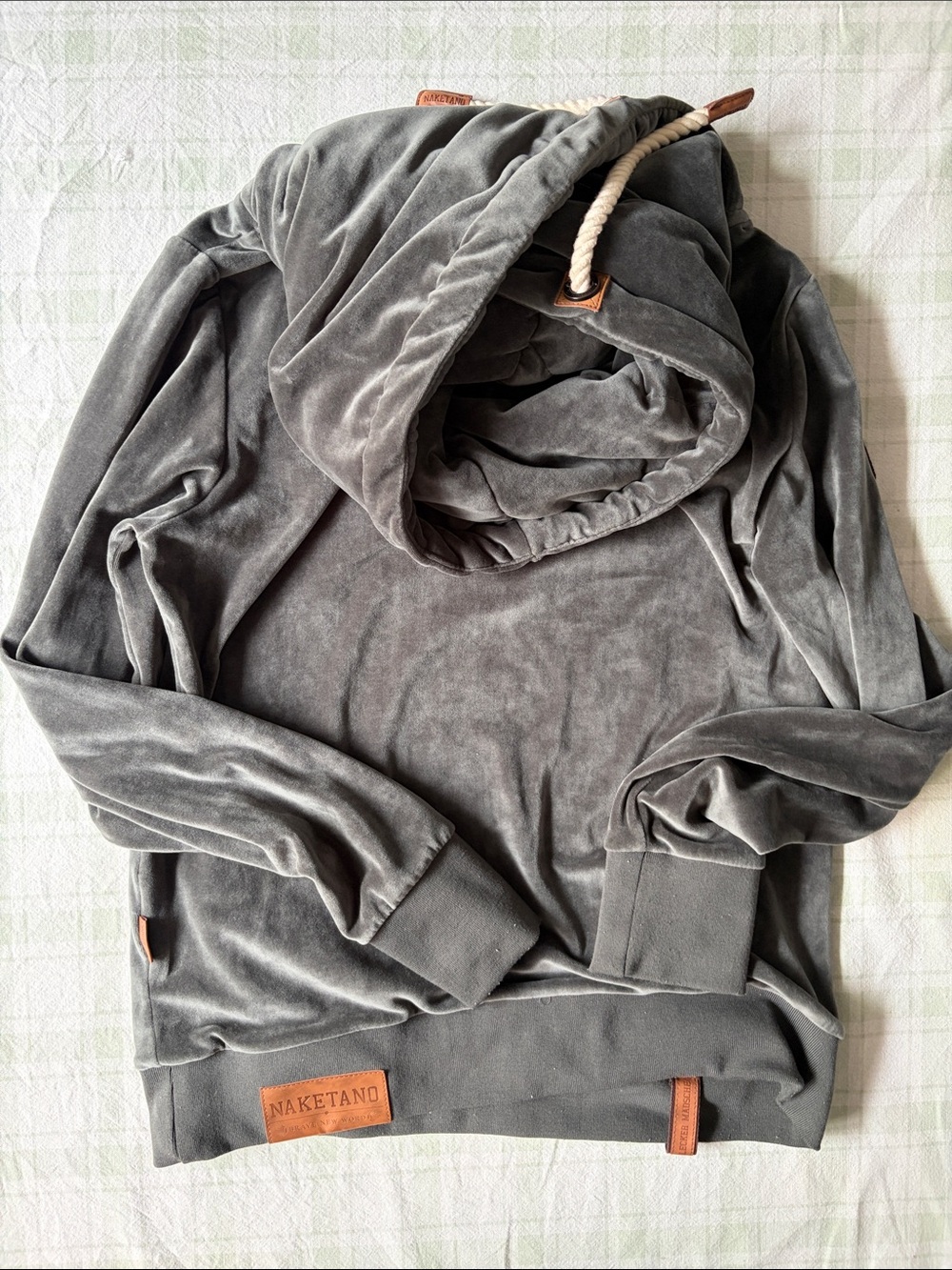Naketano Velvet Funnel Neck Pullover Sweater - Gray - Picture 11 of 11
